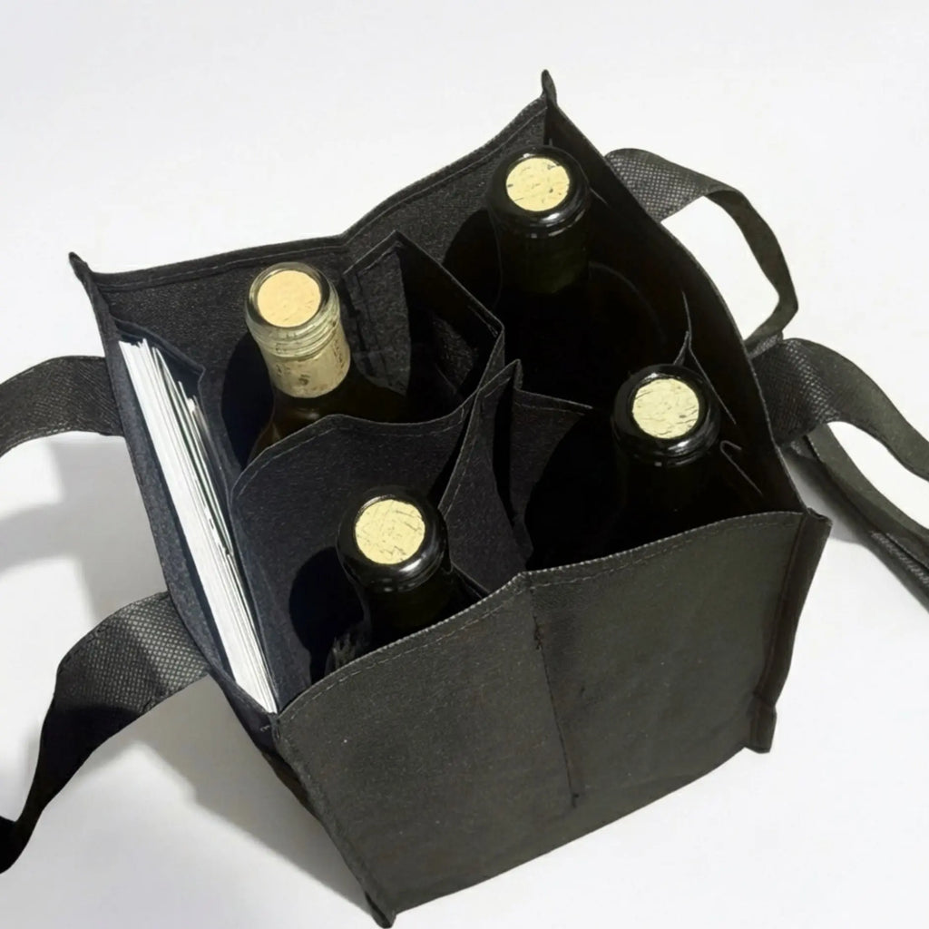 4 Bottle – Wine Tote, Black – Pack of 1 Cellar Dynamics