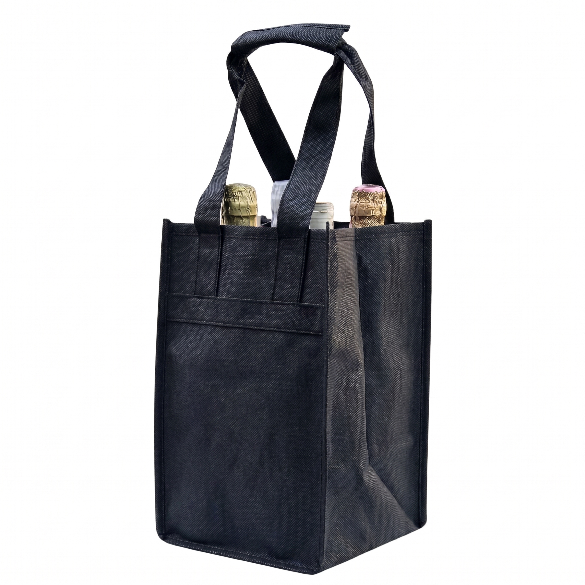 4 Bottle – Wine Tote, Black – Pack of 100 Cellar Dynamics